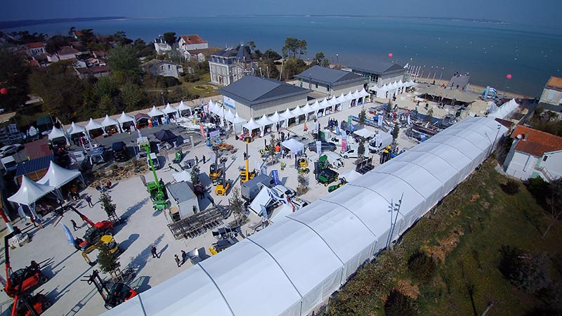 vue aerienne salon de la conchyliculture La Tremblade